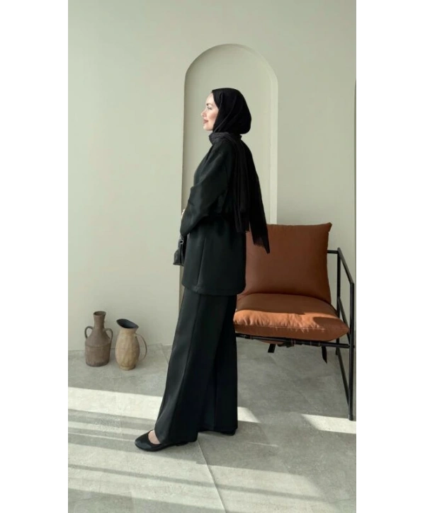 Belden Lastik Detaylı Scuba Takım - Siyah