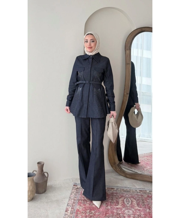 Sena Taşlı Kot Takım