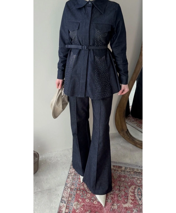 Sena Taşlı Kot Takım