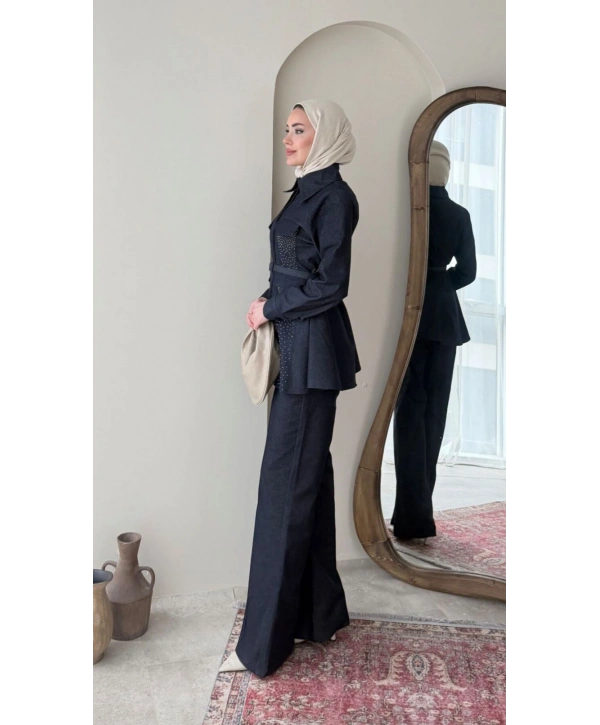 Sena Taşlı Kot Takım