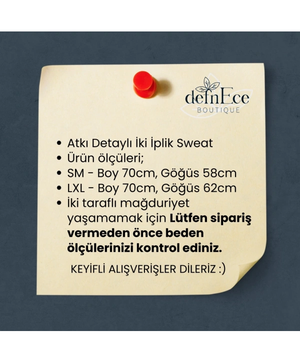 Atkı Detaylı İki İplik Sweat