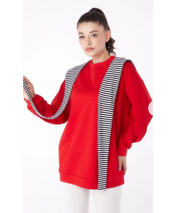 Atkı Detaylı İki İplik Sweat