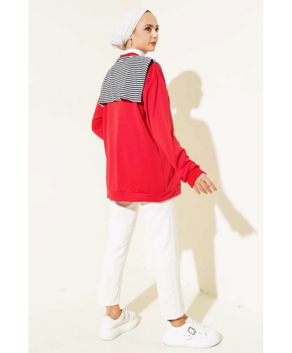 Atkı Detaylı İki İplik Sweat