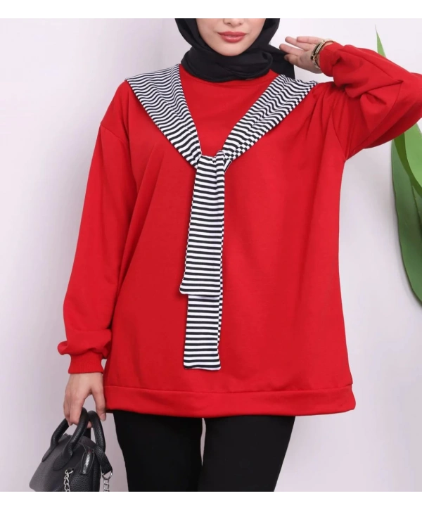 Atkı Detaylı İki İplik Sweat