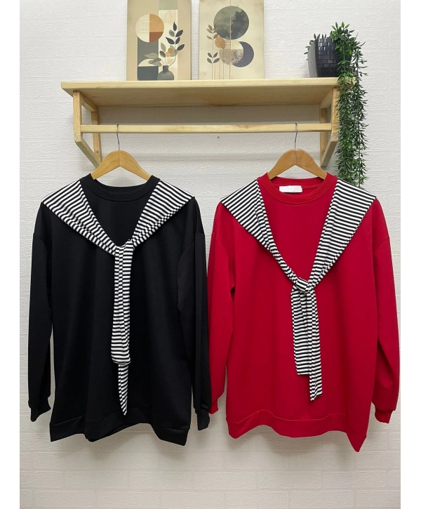 Atkı Detaylı İki İplik Sweat