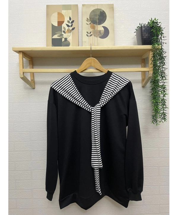 Atkı Detaylı İki İplik Sweat