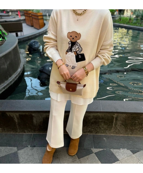 AYICIK NAKIŞLI TRİKO KAZAK