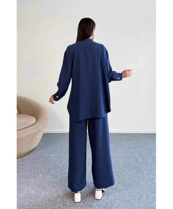 Bağlama Detaylı Gömlekli Takım