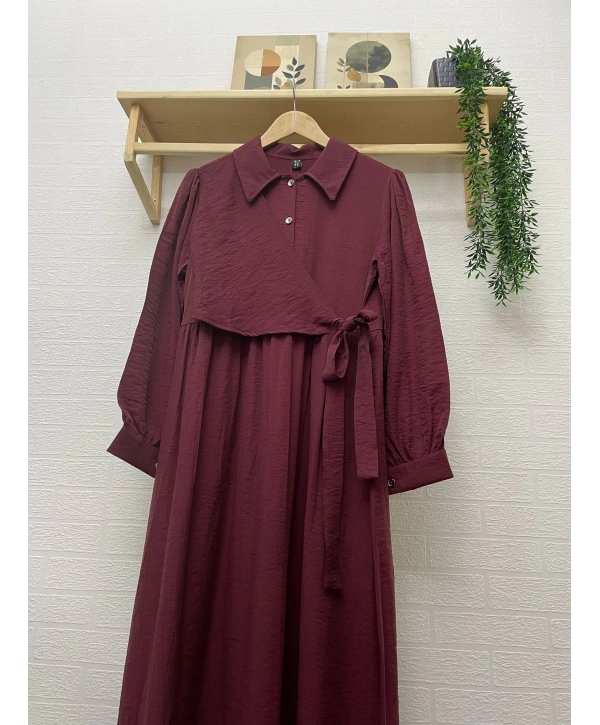 Bağlamalı Modal Kumaş Elbise