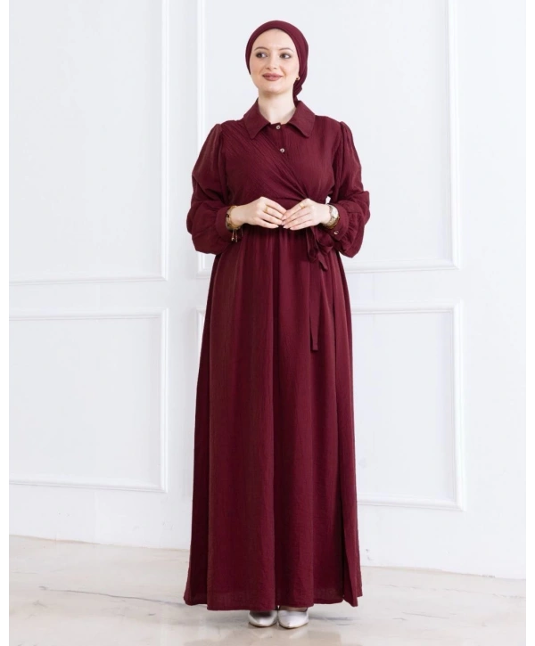 Bağlamalı Modal Kumaş Elbise