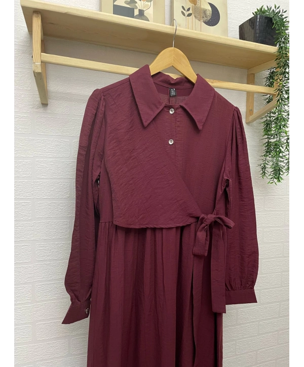 Bağlamalı Modal Kumaş Elbise