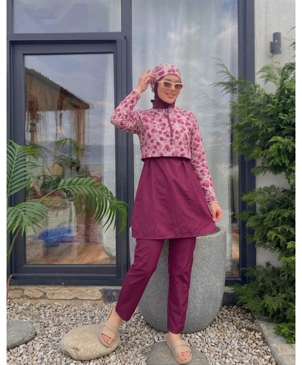 Bandana Model Tesettür Mayo - Bordo