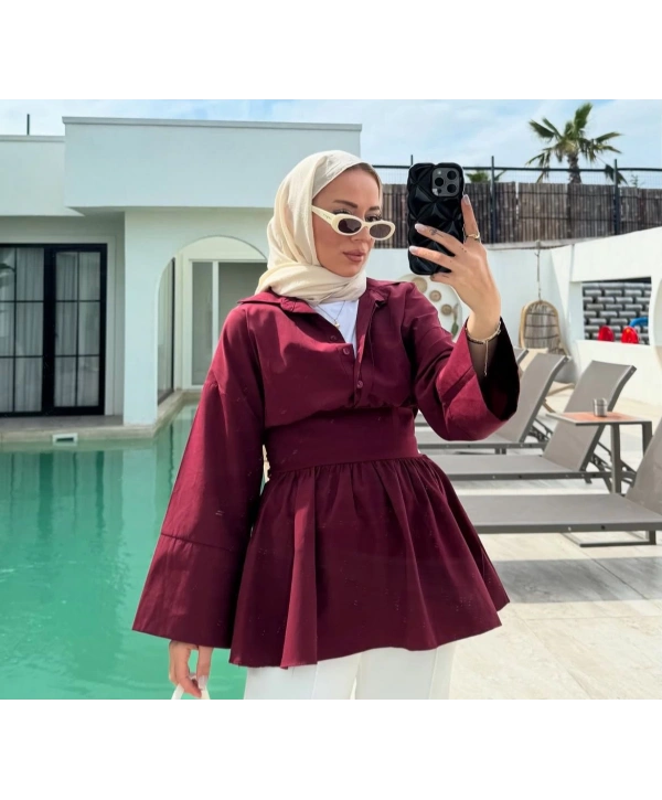 Belden Bağlamalı Gömlek