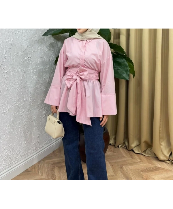 Belden Bağlamalı Gömlek