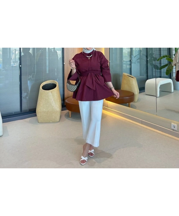 Belden Bağlamalı Gömlek