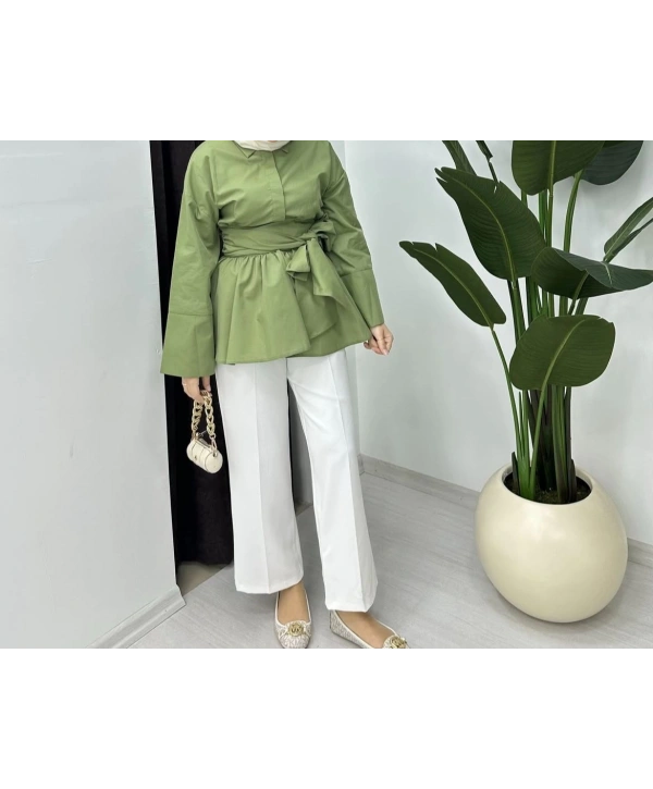 Belden Bağlamalı Gömlek