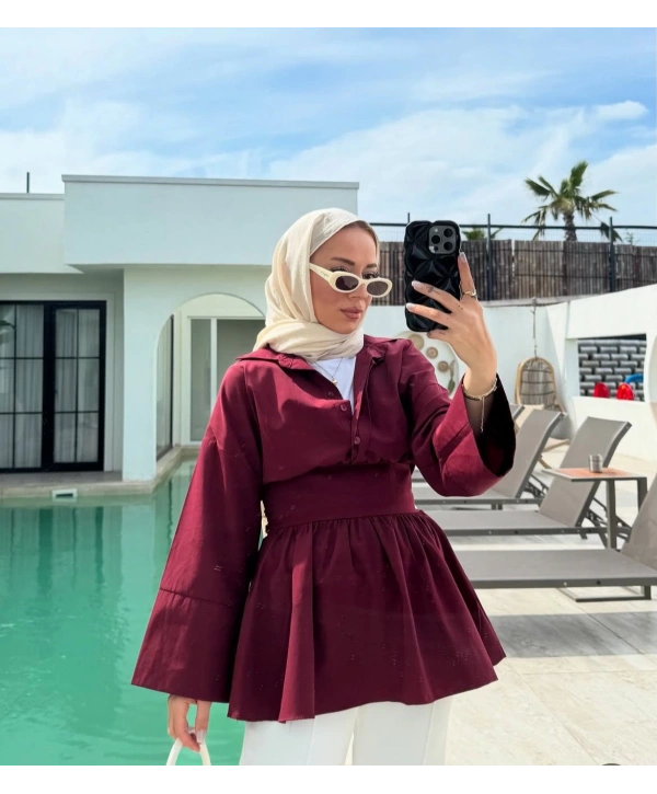 Belden Bağlamalı Gömlek