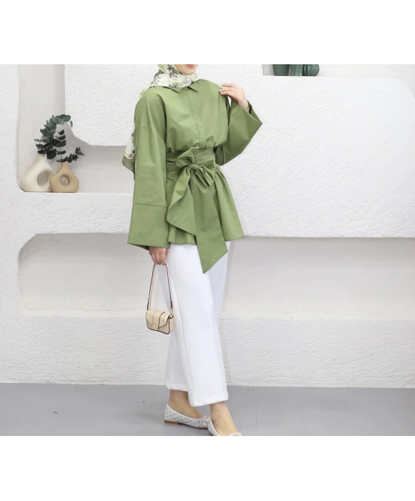 Belden Bağlamalı Gömlek