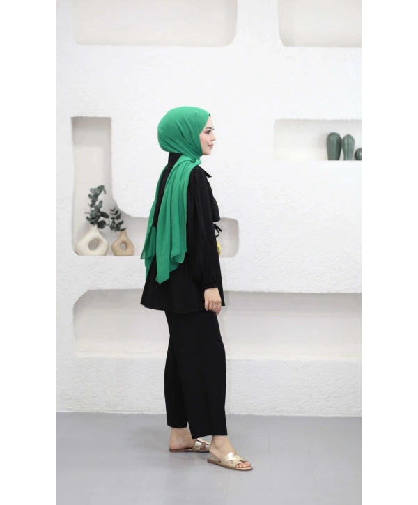 Belden Bağlamalı İkili Takım - Siyah