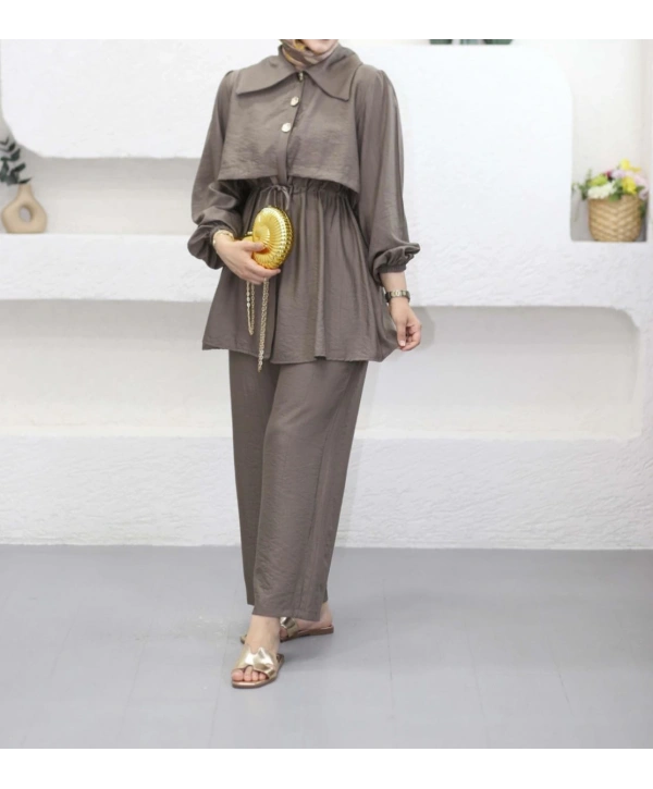 Belden Bağlamalı İkili Takım - Vizon