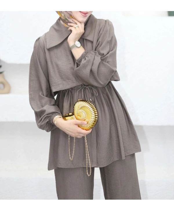 Belden Bağlamalı İkili Takım - Vizon