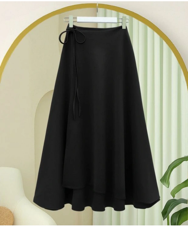 Belden Bağlamalı Scuba Etek - Siyah