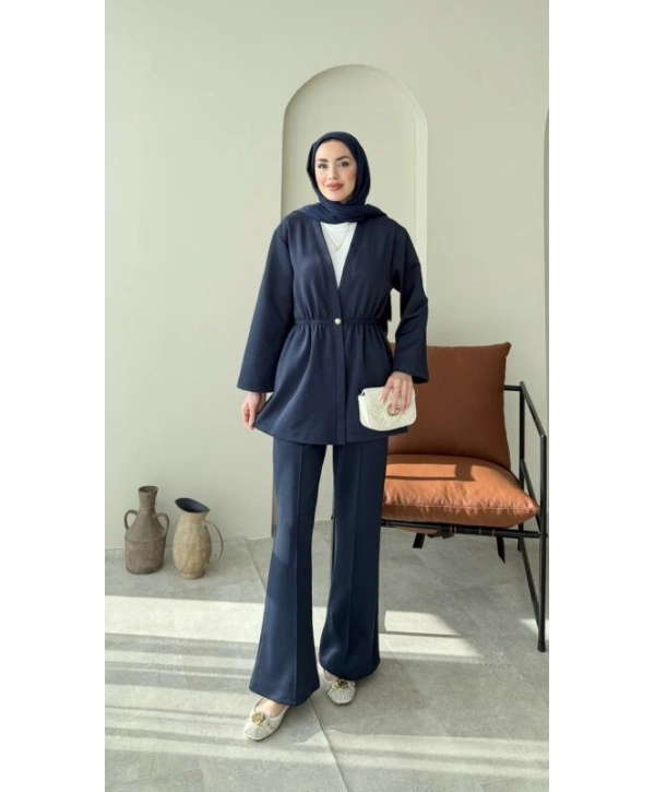 Belden Lastik Detaylı Scuba Takım - Lacivert