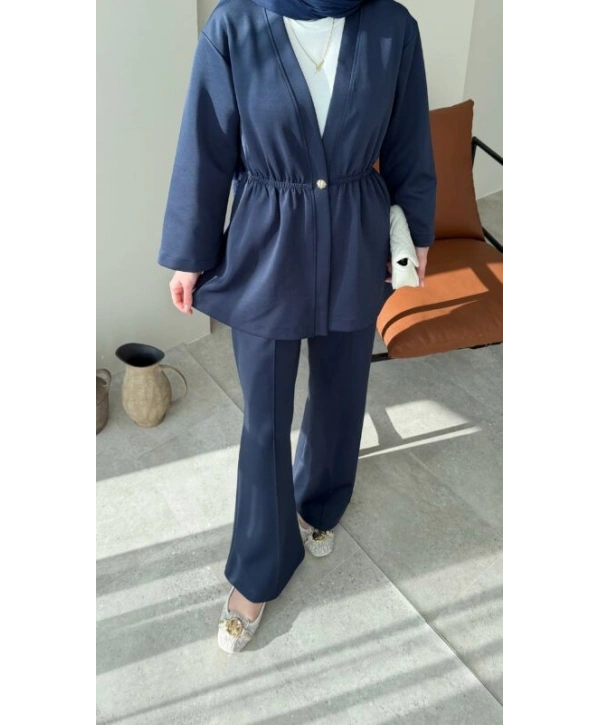 Belden Lastik Detaylı Scuba Takım - Lacivert