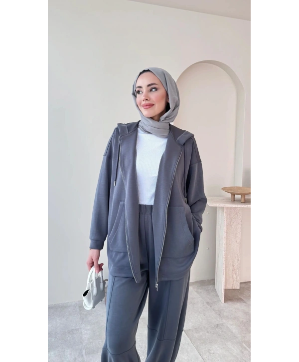 Bilek Lastikli Spor Takım - Gri