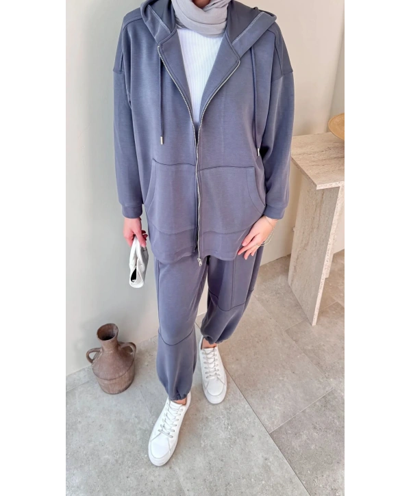 Bilek Lastikli Spor Takım - Gri