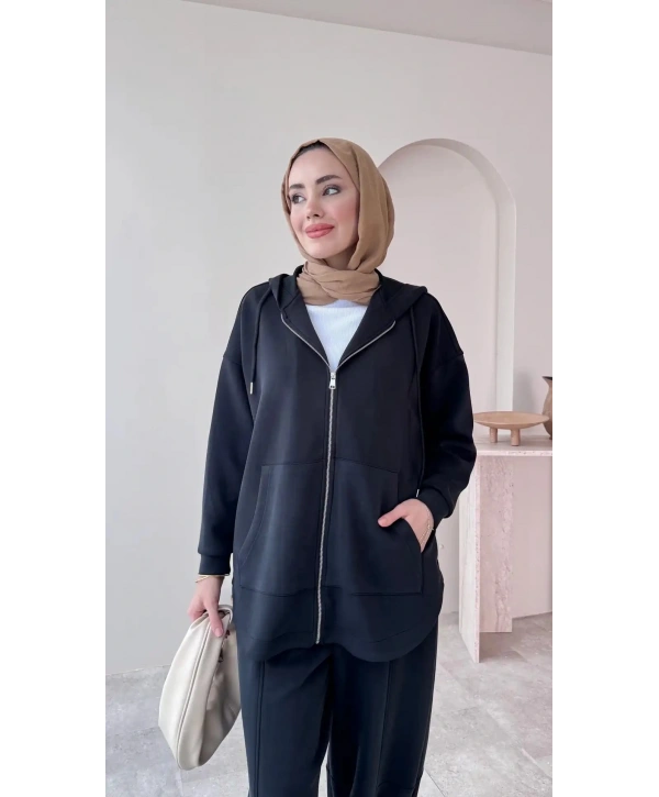 Bilek Lastikli Spor Takım - Siyah