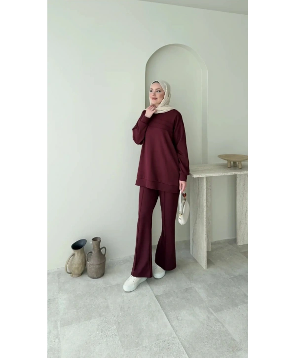 Biye Detaylı Takım - Bordo