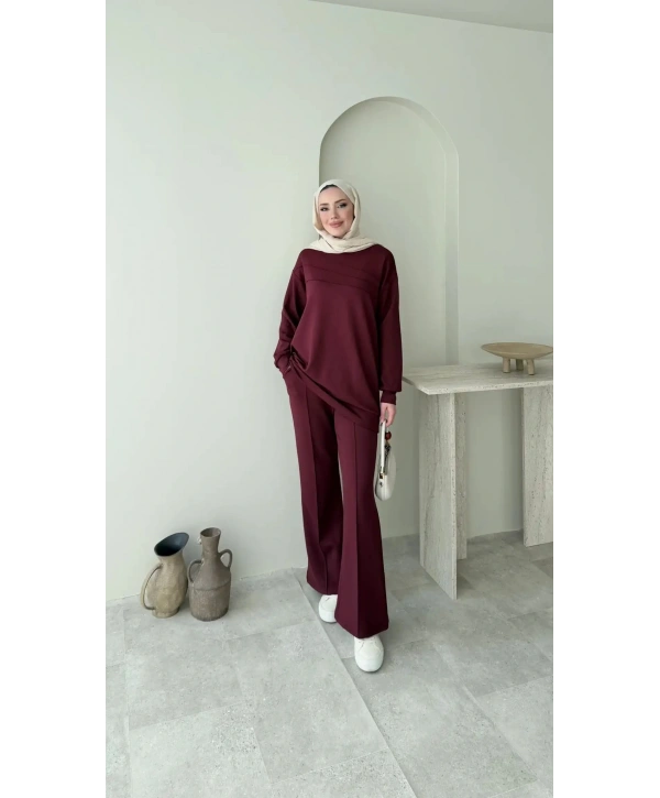 Biye Detaylı Takım - Bordo