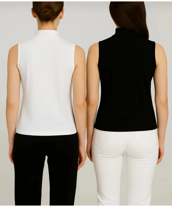 Boğazlı Yaka Kolsuz Badi - 2li Set