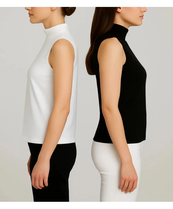 Boğazlı Yaka Kolsuz Badi - 2li Set