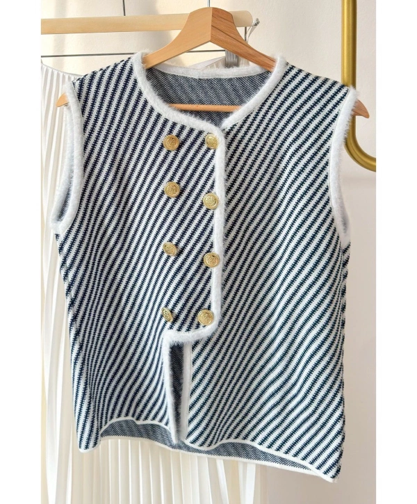 ÇİZGİLİ MUADİL TRİKO YELEK