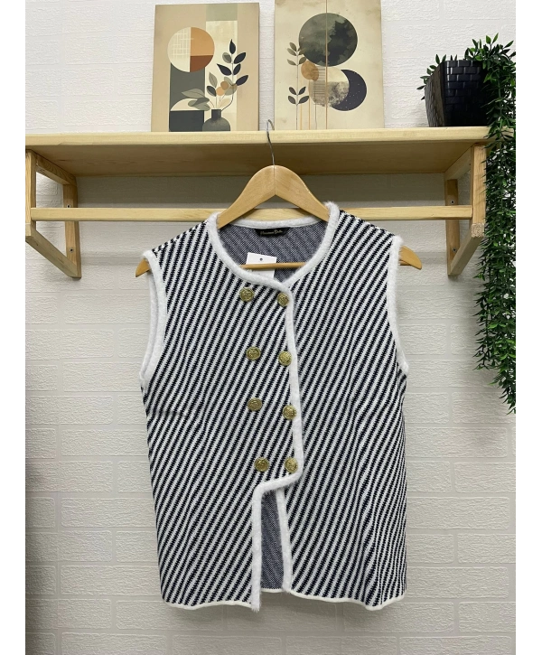 ÇİZGİLİ MUADİL TRİKO YELEK