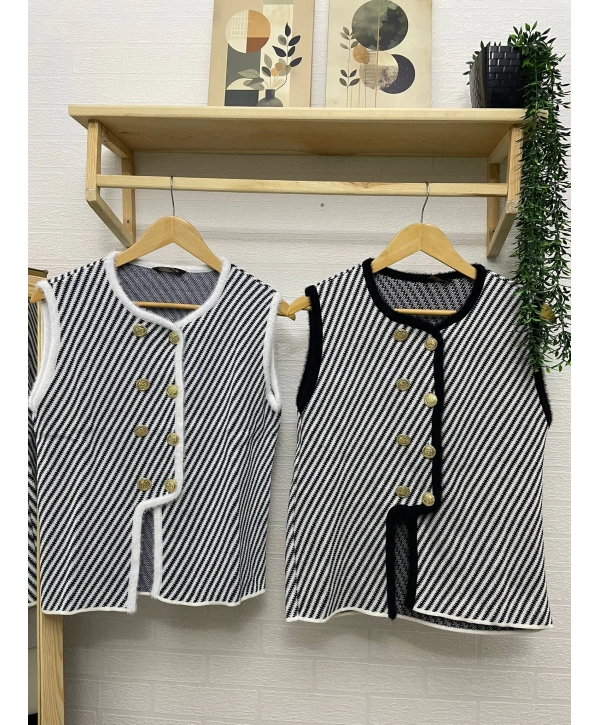 ÇİZGİLİ MUADİL TRİKO YELEK