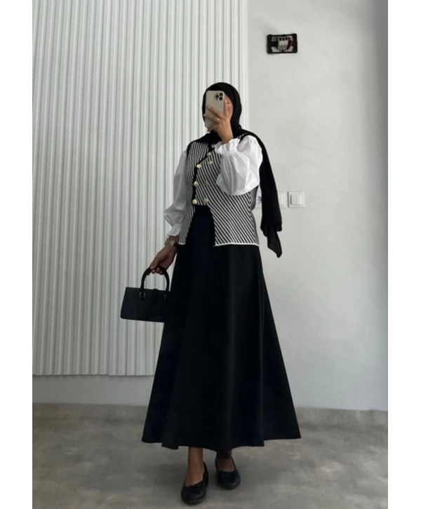 ÇİZGİLİ MUADİL TRİKO YELEK