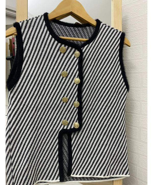 ÇİZGİLİ MUADİL TRİKO YELEK