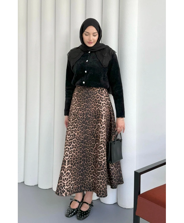 Dantel Yaka Angora Hırka - Siyah