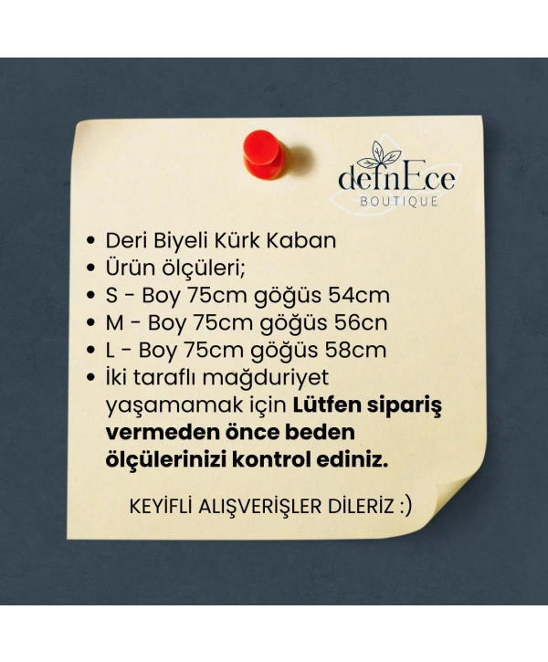DERİ BİYELİ KÜRK KABAN