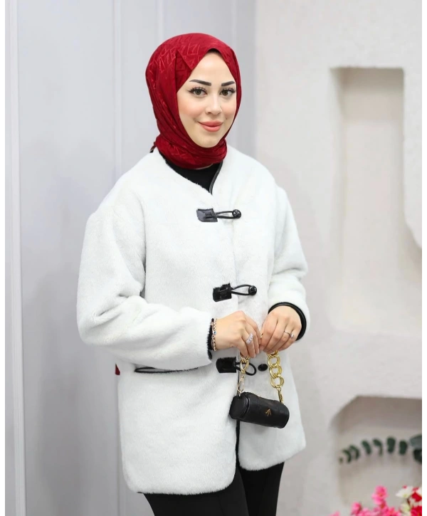 DERİ BİYELİ KÜRK KABAN