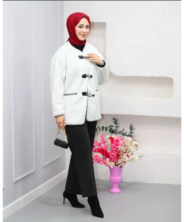 DERİ BİYELİ KÜRK KABAN