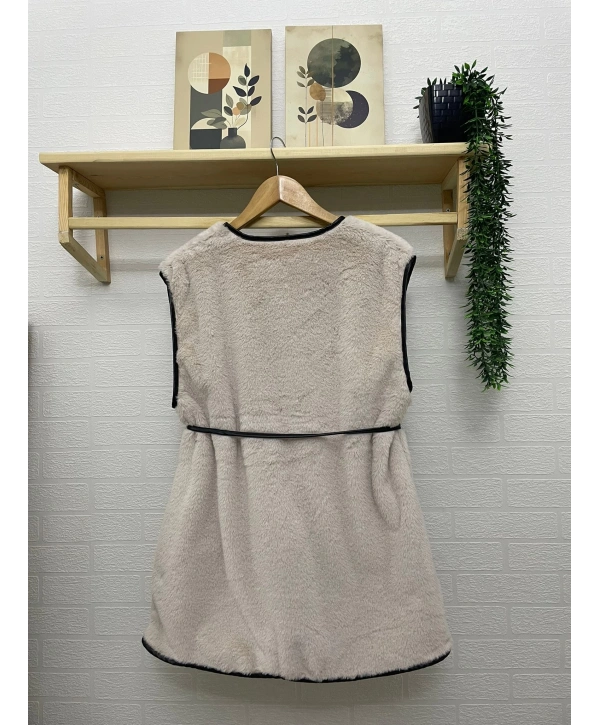 DERİ BİYELİ KÜRK YELEK