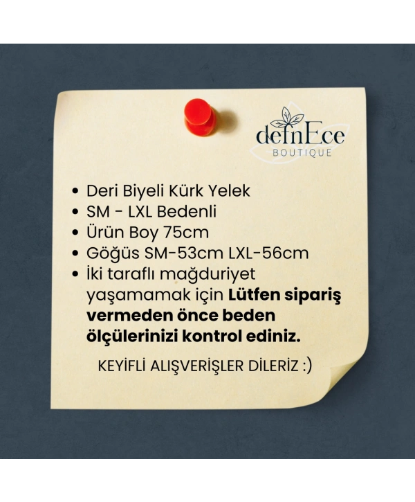 DERİ BİYELİ KÜRK YELEK