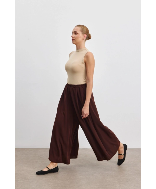 Etek Pantolon - Kahverengi
