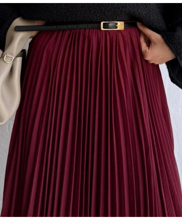 Etek Ucu Misinalı Piliseli Şifon Etek