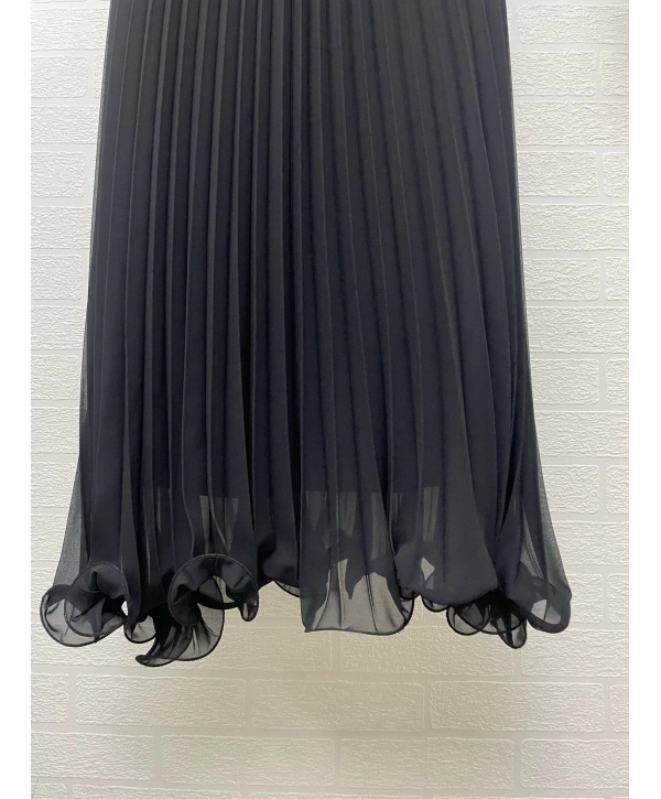 Etek Ucu Misinalı Piliseli Şifon Etek