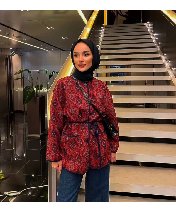 ETNİK DESEN KAPİTONE CEKET